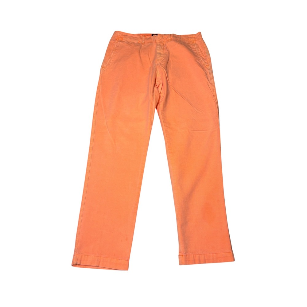 Polo Ralph Lauren Quin Boyfriend Chino Pants Neon Orange Cotton Women 10 W32 L29